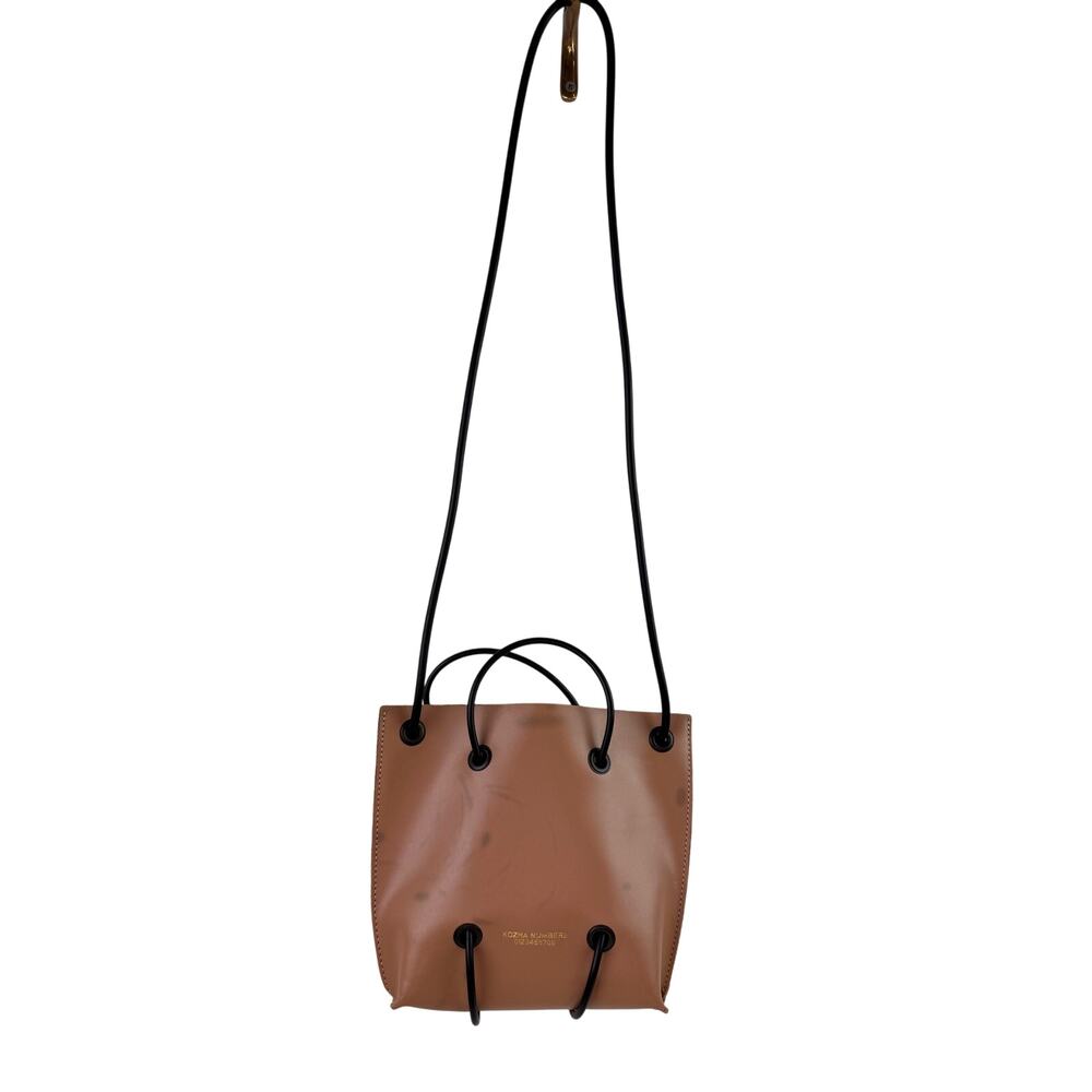 Kozha Numbers The Ecru Handbag Tan Leather Double Handle Crossbody Utility Bag